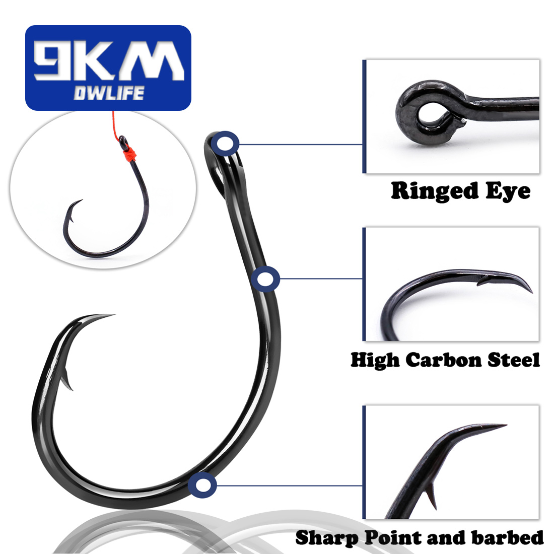 9KM 25-50 шт. прямые крючки с  – обзор и цена Fishing Hook Offset